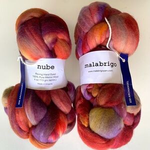 Lot of 2 Malabrigo Nube Roving Archangel Pure Merino